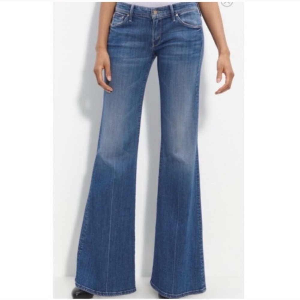 MOTHER Blue Flare Wide Leg Jeans